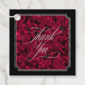 Gothic Paisley Lijst Burgundy ID866 Bedankjes Labels (Voorkant)