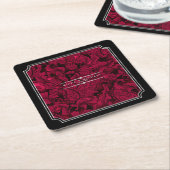 Gothic Paisley Lijst Burgundy ID866 Kartonnen Onderzetters (Schuin)