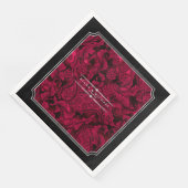 Gothic Paisley Lijst Burgundy ID866 Servet (Hoek)