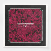 Gothic Paisley Lijst Burgundy ID866 Servet (Voorkant)