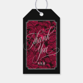 Gothic Paisley Lijst Hartelijk dank voor uw Bourgo Cadeaulabel