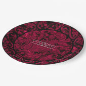 Gothic Paisley Scrollwork Lijst Burgundy ID866 Papieren Bordje (Gekanteld)