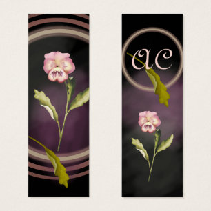 Gothic Pansy met Initialen Mini Visitekaartjes