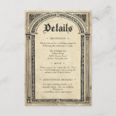 Gothic Parchment Medieval Until Death Wedding Informatiekaartje (Voorkant)