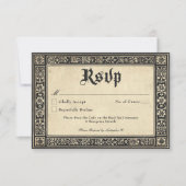 Gothic Parchment Medieval Until Death Wedding QR RSVP Kaartje (Voorkant)
