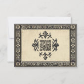 Gothic Parchment Medieval Until Death Wedding QR RSVP Kaartje (Achterkant)
