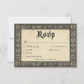Gothic Parchment Medieval Until Death Wedding RSVP Kaartje (Voorkant)