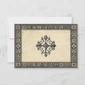Gothic Parchment Medieval Until Death Wedding RSVP Kaartje (Achterkant)