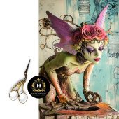 Gothic Paris Roze Vleugels Gargouille Decoupage  Tissuepapier
