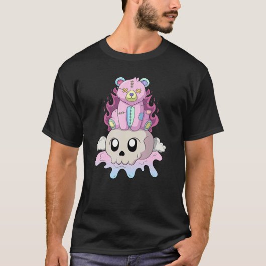 Gothic Pastel Teddy Bat Creepy Voodoo 1 T-shirt (Voorkant)