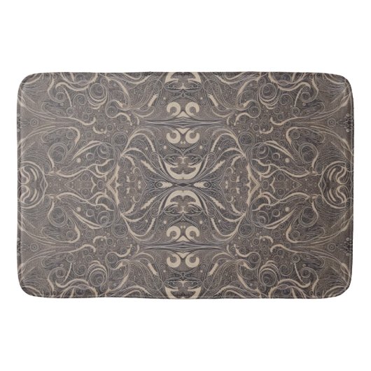 Gothic Pattern Black Bath Mat (Voorkant)
