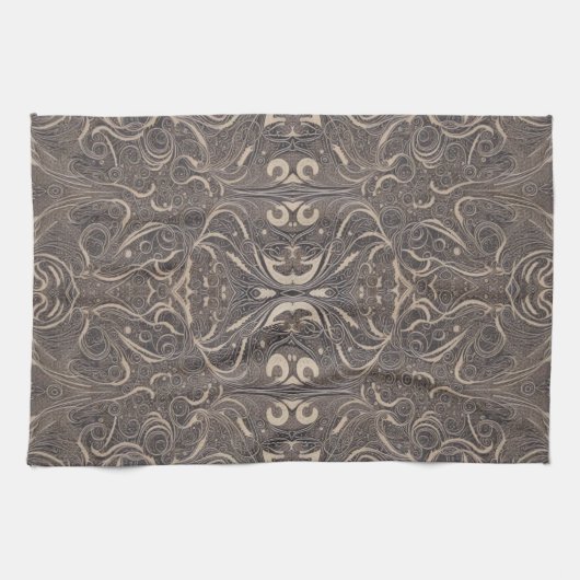 Gothic Pattern Black Kitchen Towel Theedoek (Horizontaal)