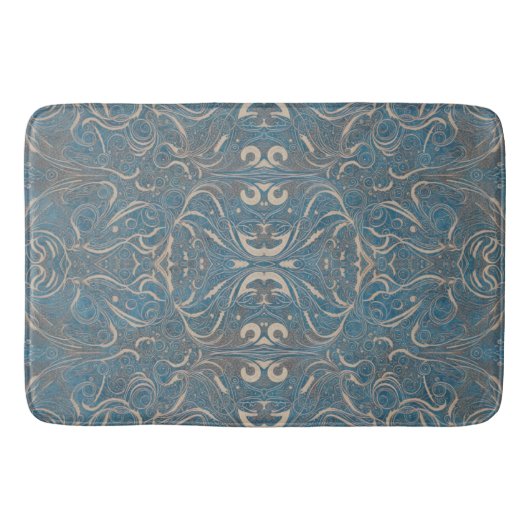 Gothic Pattern Blue Bath Mat (Voorkant)
