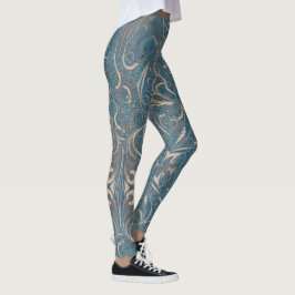 Gothic Pattern Blue Leggings