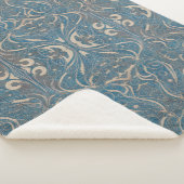 Gothic Pattern Blue Sherpa Blanket Deken (3/4)