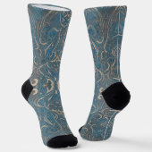 Gothic Pattern Blue Socks Sokken (Gebogen)