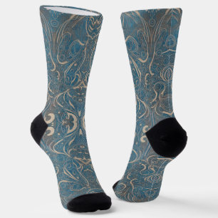 Gothic Pattern Blue Socks Sokken