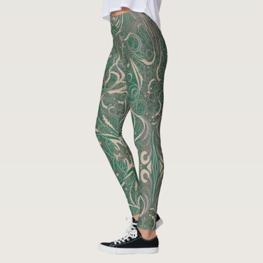 Gothic Pattern Green Leggings (Links)