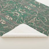 Gothic Pattern Green Sherpa Blanket Deken (3/4)