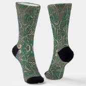 Gothic Pattern Green Socks Sokken (Gebogen)