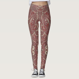 Gothic Pattern Red Leggings