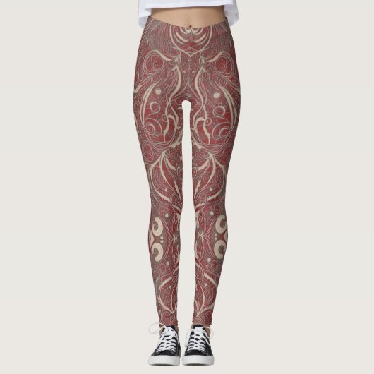 Gothic Pattern Red Leggings (Voorkant)