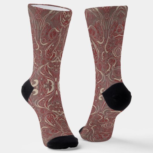 Gothic Pattern Red Socks Sokken (Gebogen)