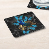 Gothic Peacock en butterflies Kartonnen Onderzetters (Schuin)