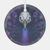 Gothic Peacock Skull Glas Ornament (Voorkant)