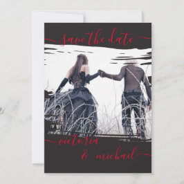 Gothic Penseelstreek Trouwfoto Opslaan van de datu Kaart