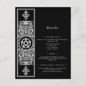 Gothic Pentagram Star Zwart Wit Huwelijk Informatiekaartje (Voorkant)