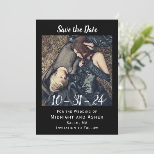 Gothic Photo Save the Date (Staand voorkant)