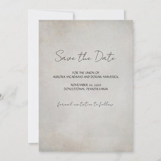 Gothic Photo Save the Date Kaart (Achterkant)