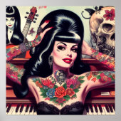 Gothic Piano Girl Poster (Voorkant)