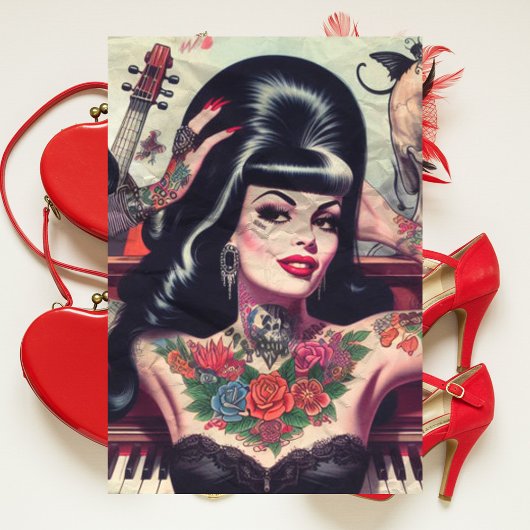 Gothic Piano Girl Tissuepapier