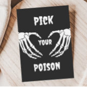Gothic Pick Your Poison Halloween Baby shower Kaar Kaart