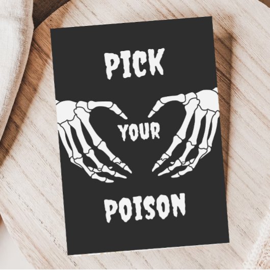 Gothic Pick Your Poison Halloween Baby shower Kaar Kaart