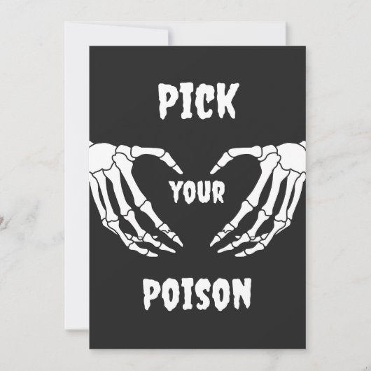 Gothic Pick Your Poison Halloween Baby shower Kaar Kaart (Voorkant)