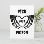 Gothic Pick Your Poison Halloween Baby shower teke Kaart (Staand voorkant)