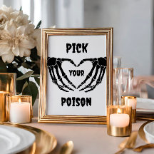 Gothic Pick Your Poison Halloween Baby shower teke