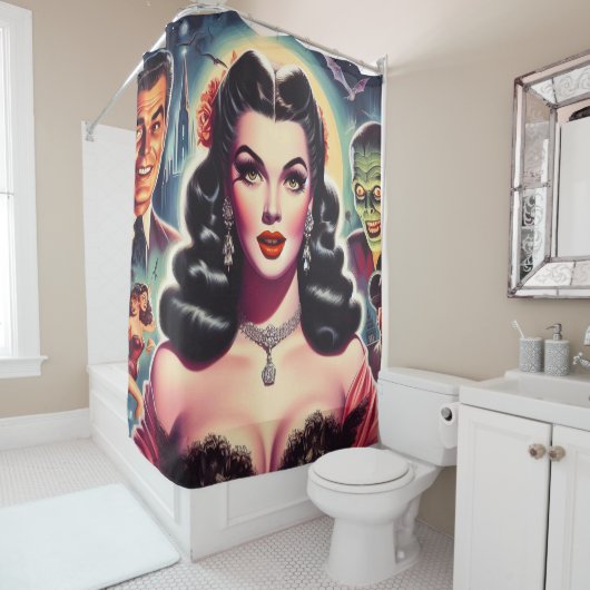  Gothic Pin-up Douchegordijn (In situ)