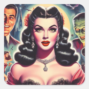  Gothic Pin-up Vierkante Sticker