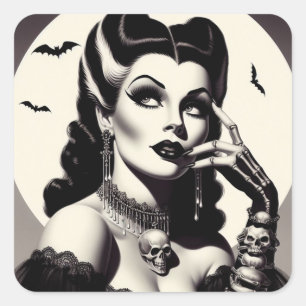  Gothic Pin-up Vierkante Sticker