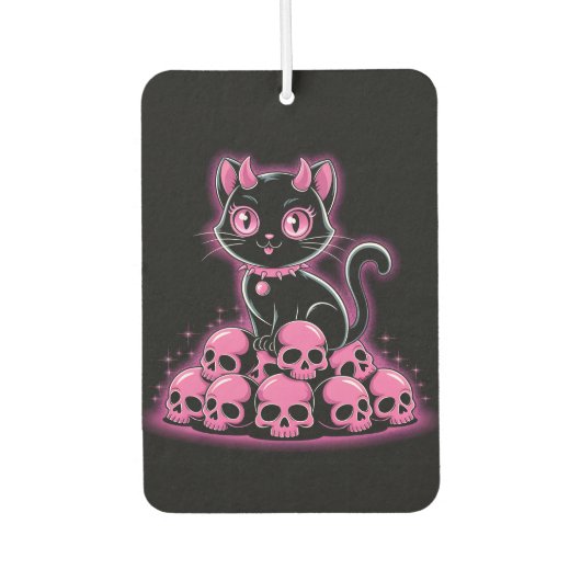 Gothic Pink Devil Cat Luchtverfrisser (Voorkant)