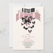 Gothic Pink Halloween Baby shower Kaart (Voorkant)