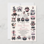 Gothic Pink Halloween Baby shower Uitnodiging (Voorkant)