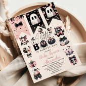 Gothic Pink Halloween Baby shower Uitnodiging
