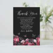 Gothic Pink Red & Black Moody Quinceañera Bedankkaart (Staand voorkant)