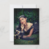 Gothic Pink Red & Black Moody Quinceañera Bedankkaart (Achterkant)