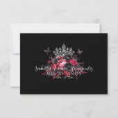 Gothic Pink Red & Black Moody Quinceañera Bedankkaart (Achterkant)